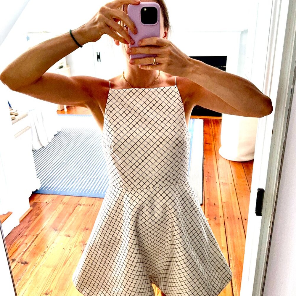 Keepsake Open Back Checkered Mini Dress, Size Small - Picture 8 of 9